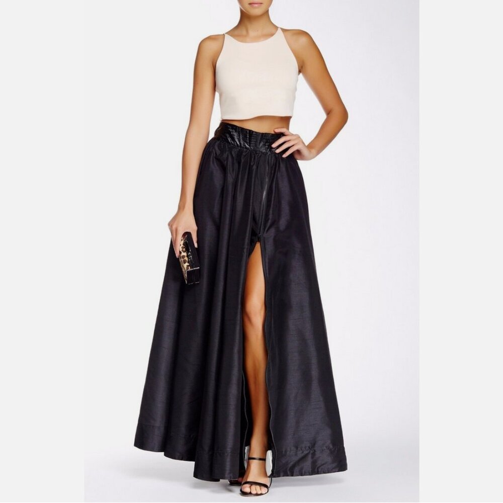 Tov Holy Swept Away Black Widow 2 Organza Maxi Skirt
